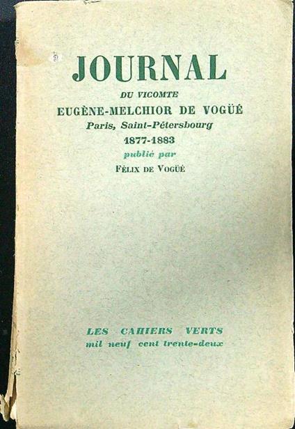 Journal du vicomte 1877-1883 - Felix de Vogue' - copertina