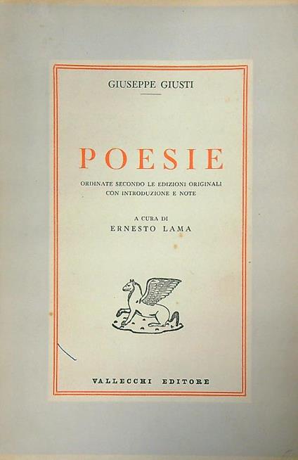 Poesie - Giuseppe Giusti - copertina