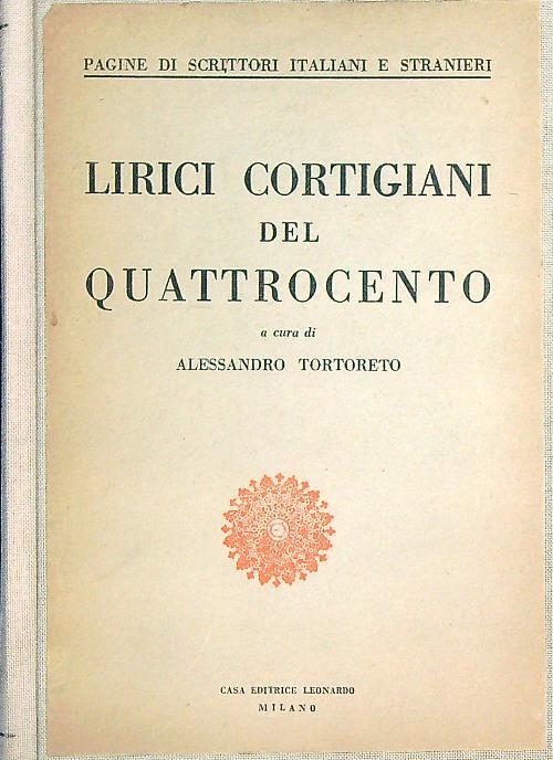 Lirici cortigiani del quattrocento - Alessandro tortoreto - copertina