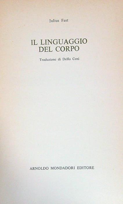 Il linguaggio del corpo - Julius Fast - copertina