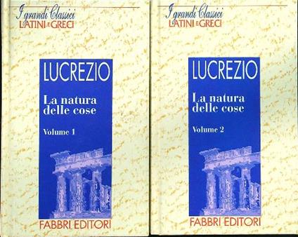 La natura delle cose 2vv - Lucrezio - copertina