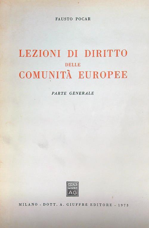 Lezioni di diritto delle comunita europee