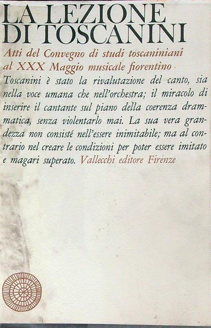 La lezione di Toscanini - copertina