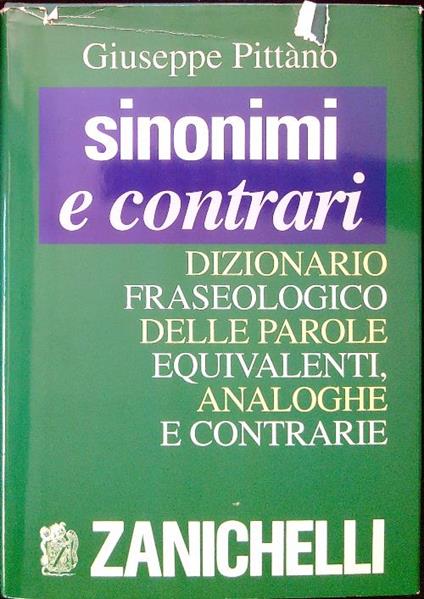 Sinonimi e contrari - Giuseppe Pittano' - copertina