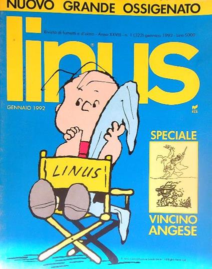 Linus 1/ gennaio 1992 - copertina