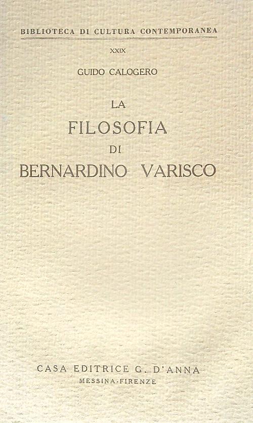 La filosofia di Bernardino Varisco