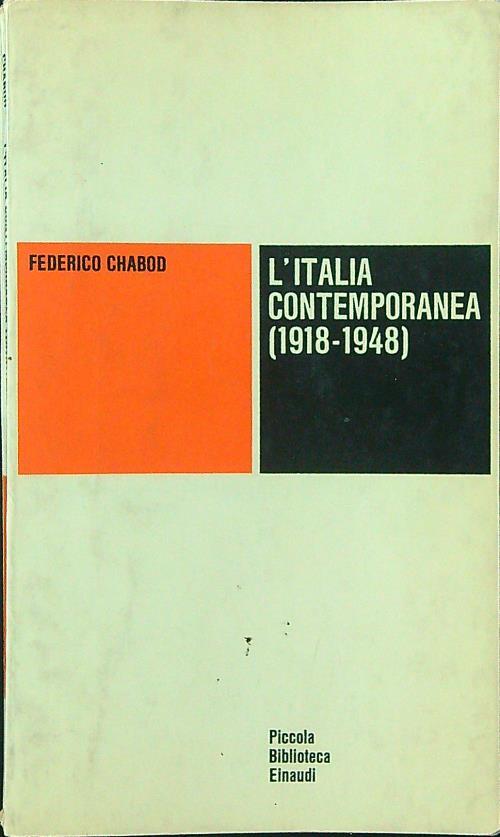 L' Italia contemporanea 1918 - 1948 - Federico Chabod - copertina