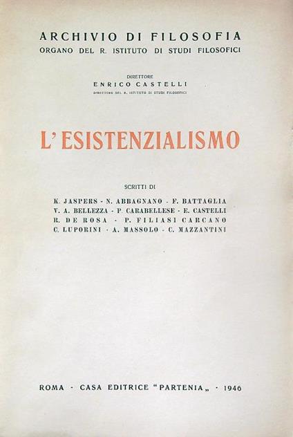 L' esistenzialismo - Enrico Castelli - copertina