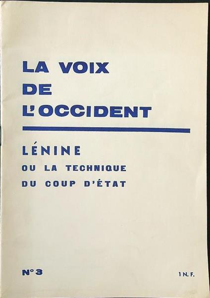 La voix de l'occident n. 3/aout 1962 - copertina