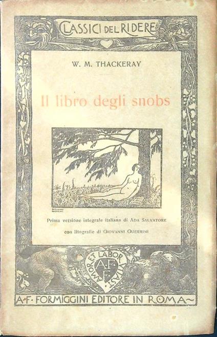 Il libro degli snobs - W. M. Thackeray - copertina
