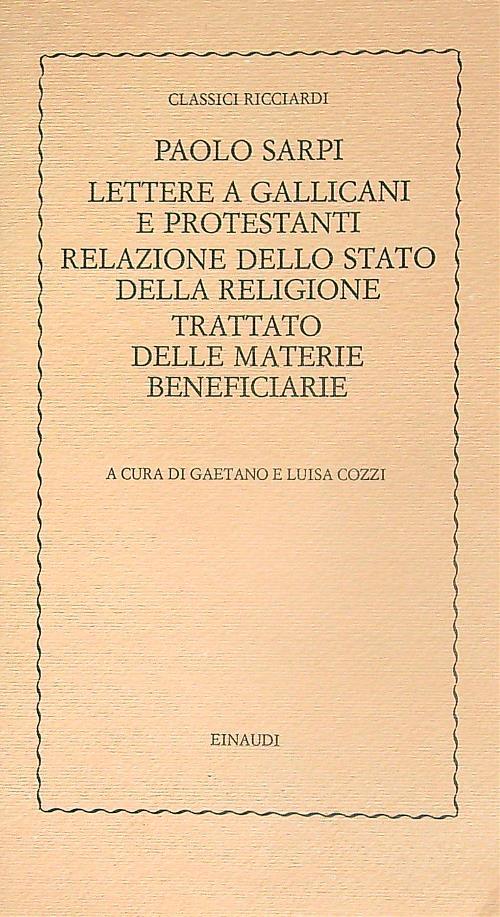 Lettere a gallicani e protestanti dalla Relazione dello stato della religione