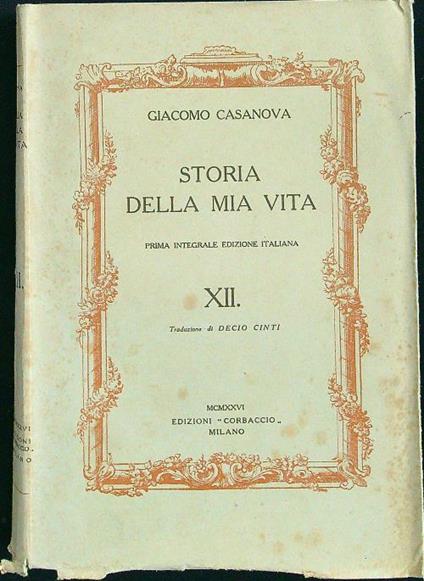Storia della mia vita XII - Giacomo Casanova - copertina