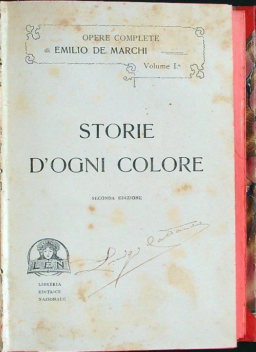 Storie d'ogni colore - Emilio De Marchi - copertina