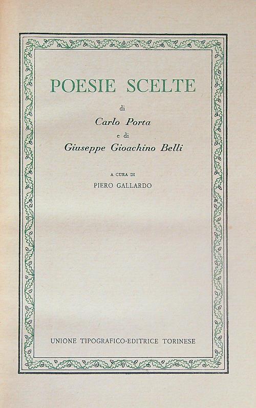 Poesie scelte  - Carlo Porta - copertina