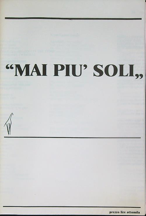 Mai piu' soli - copertina