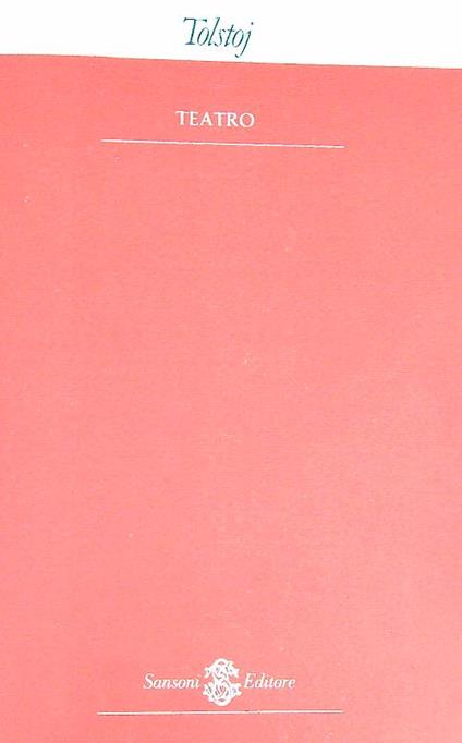Teatro - Leone tolstoj - copertina