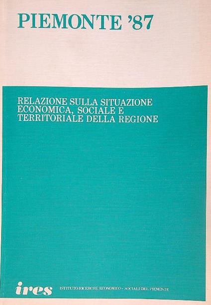 Piemonte '87 relazione - copertina
