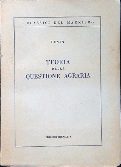 Teoria della questione agraria - Lenin - copertina