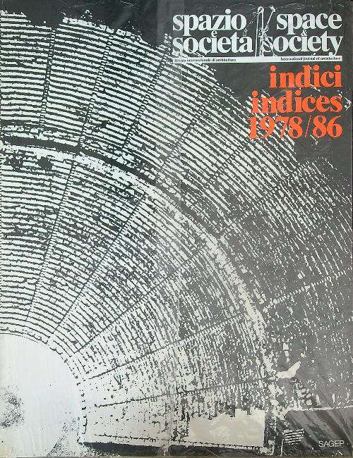 Spazio e società. Indici 1978/86 Supp n. 39/1987 - copertina