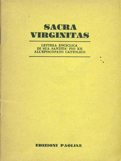 Sacra Virginitas - Pio XII - copertina