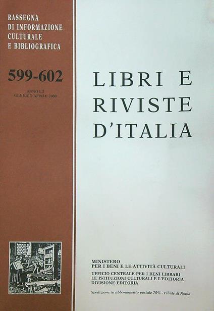 Libri e riviste d'Italia 599-602/ 2000 - copertina