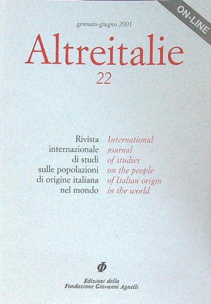 Altreitalie 22/2001 - copertina