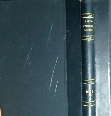 Lefevre & Partners London 1978 - copertina