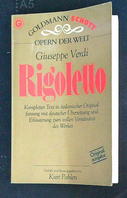 Rigoletto: In der Originalsprache - Giuseppe Verdi - copertina