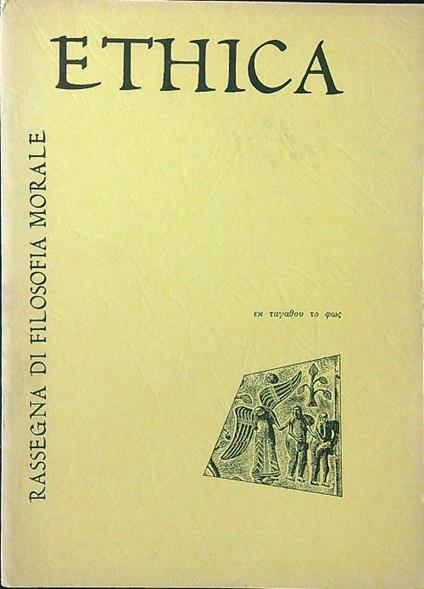 Ethica rassegna di filosofia morale n. 2/1971 - copertina