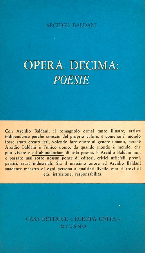 Opera decima: Poesie