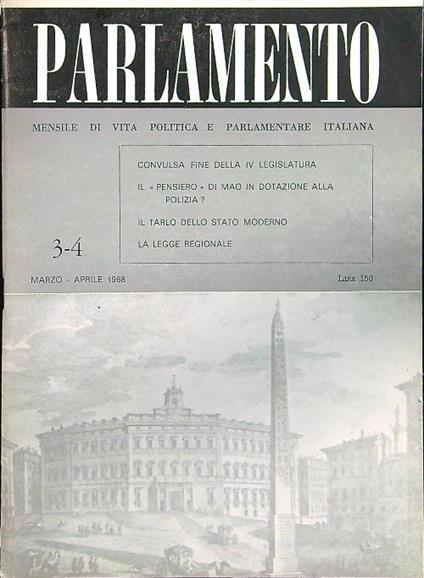 Parlamento 3-4 marzo-aprile 1968 - copertina