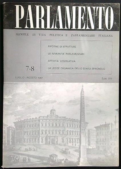 Parlamento 7-8 luglio-agosto 1967 - copertina
