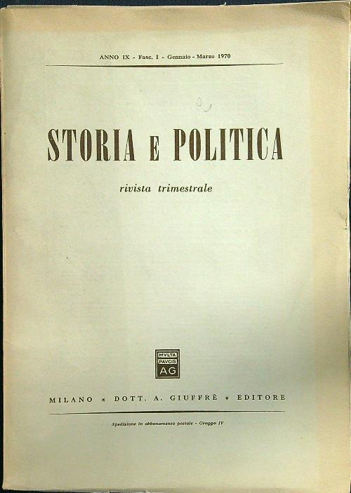 Storia e politica fasc. I gennaio-marzo 1970