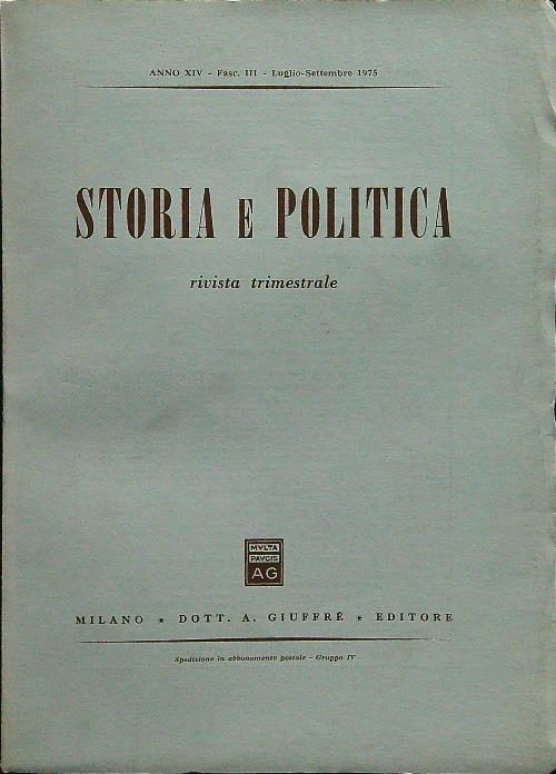 Storia e politica fasc III luglio-settembre 1975