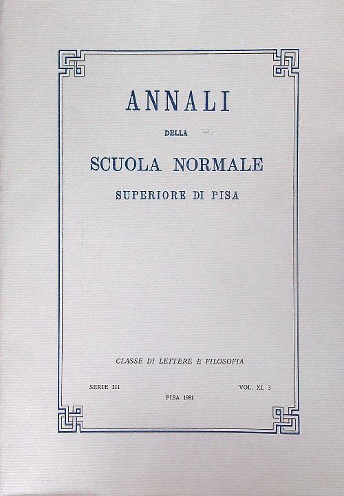 Annali della Scuola Normale Superiore di Pisa Serie III Vol XI, 3