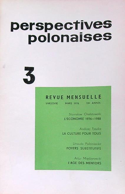 Perspectives Polonaises 3/ mars 1976 - copertina