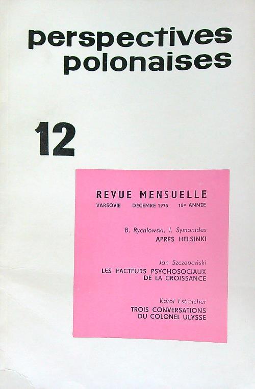 Perspectives Polonaises 12/ dec 1975 - copertina