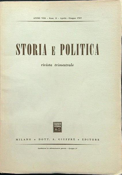 Storia e politica fasc II aprile-giugno 1969 - copertina