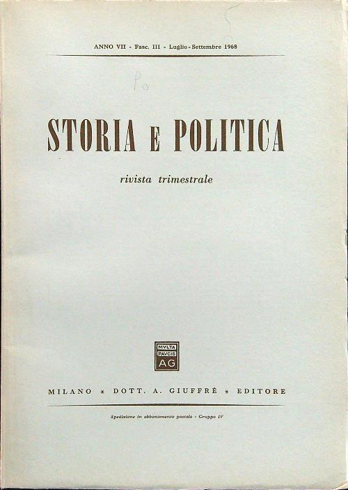 Storia e politica fasc III luglio-settembre 1968