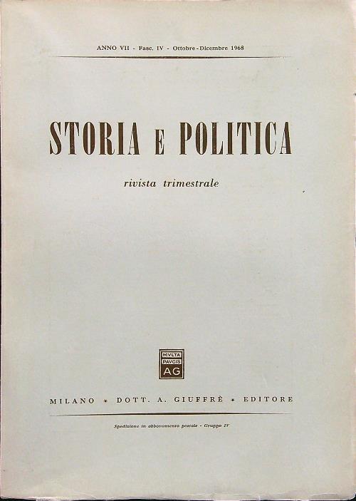 Storia e politica fasc IV ottobre-dicembre 1968