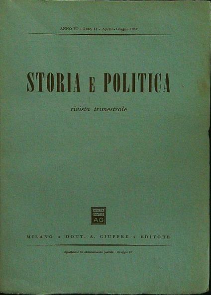 Storia e politica fasc II aprile-giugno 1967 - copertina