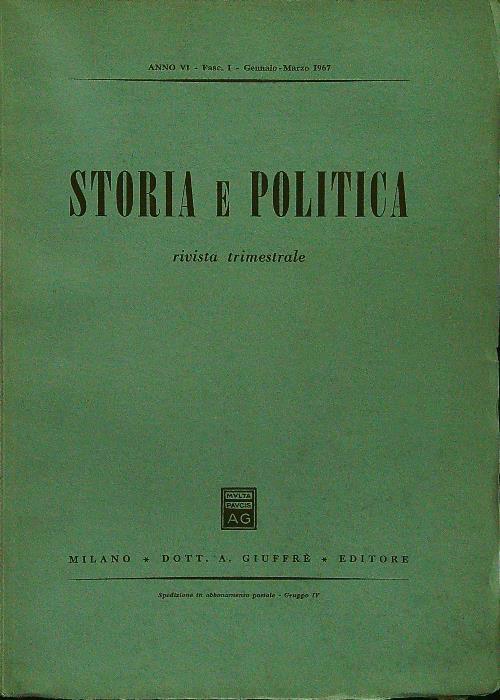 Storia e politica fasc I gennaio-marzo 1967 - copertina