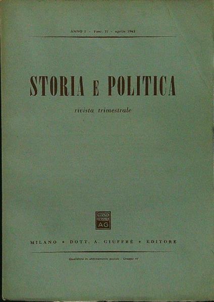 Storia e politica fasc II aprile 1962 - copertina