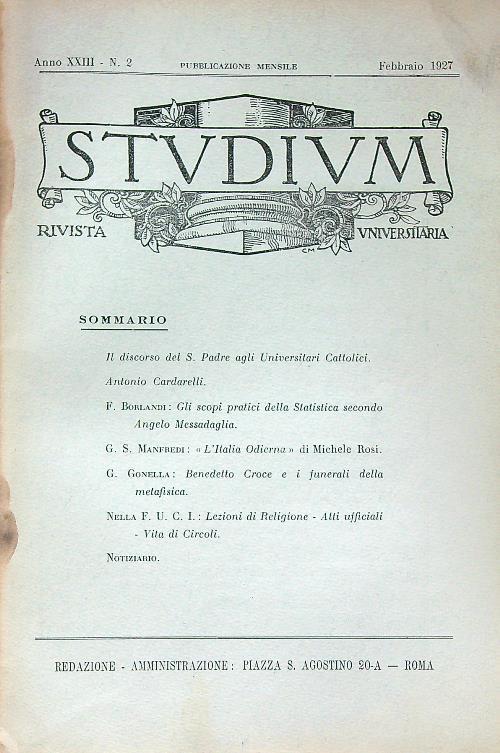 Studium 2/ febb 1927
