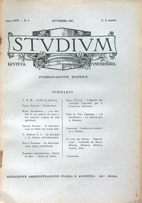 Studium 9/sett  1927