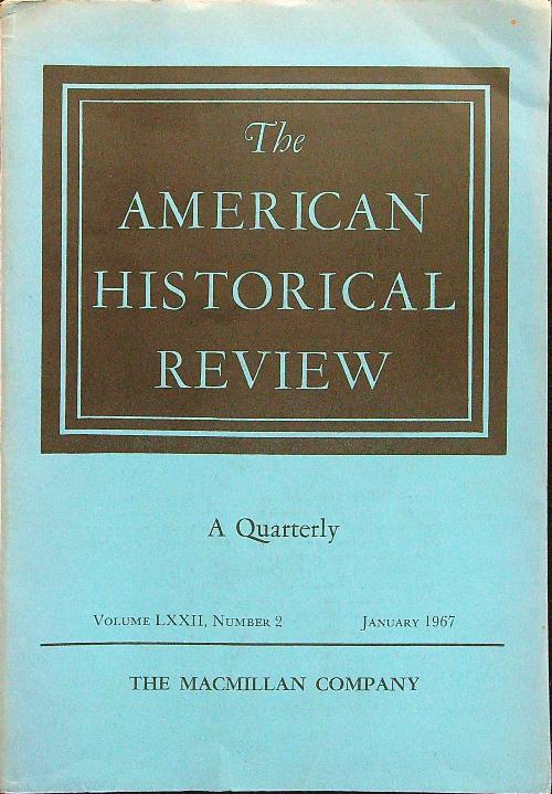 The american historical review n.2 january 1967 - copertina