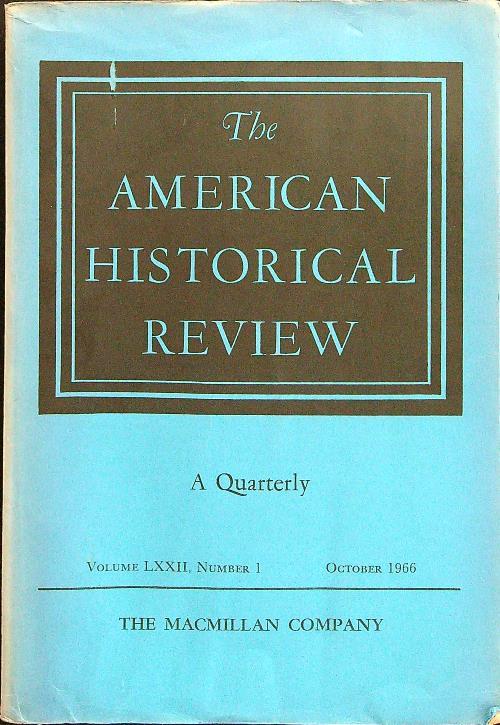 The american historical review n.1 october 1966