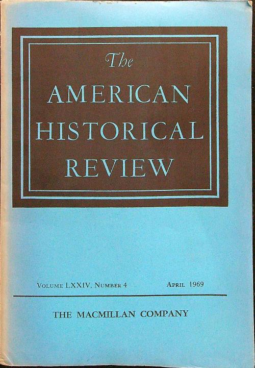 The american historical review n.4 april 1969 - copertina