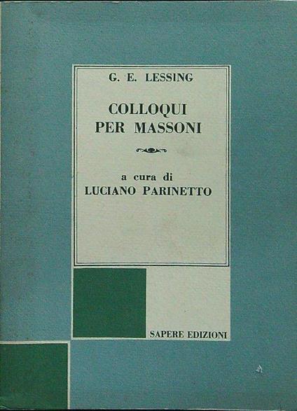 Colloqui per massoni - G.E. Lessing - copertina