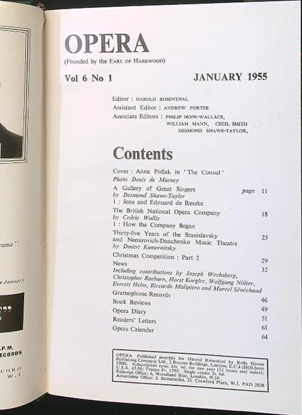 Opera. Raccolta annata 1955 - copertina